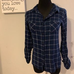 Navy Blue Plaid Flannel
